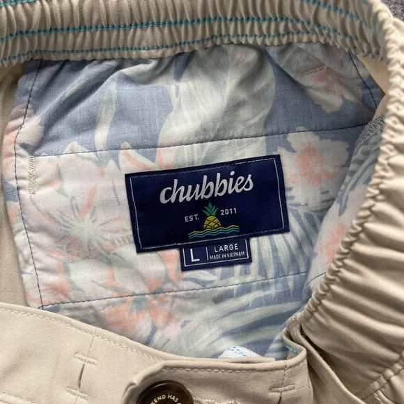 Chubbies Everywear Pants Mens Large Khaki Tan Elastic Waist Performance Chinos - Picture 4 of 7